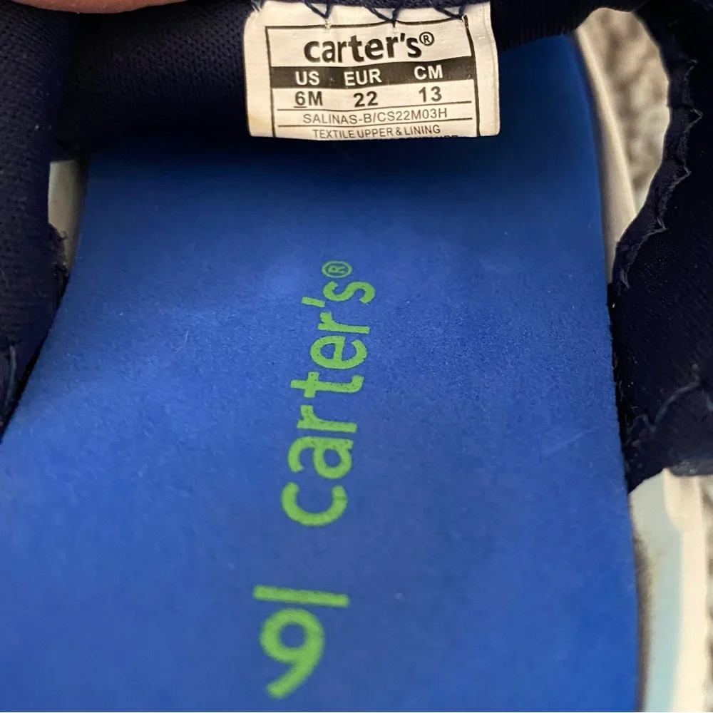 Toddler Boy Water Shoes Size 6 Navy Blue Dinosaurs Carter's